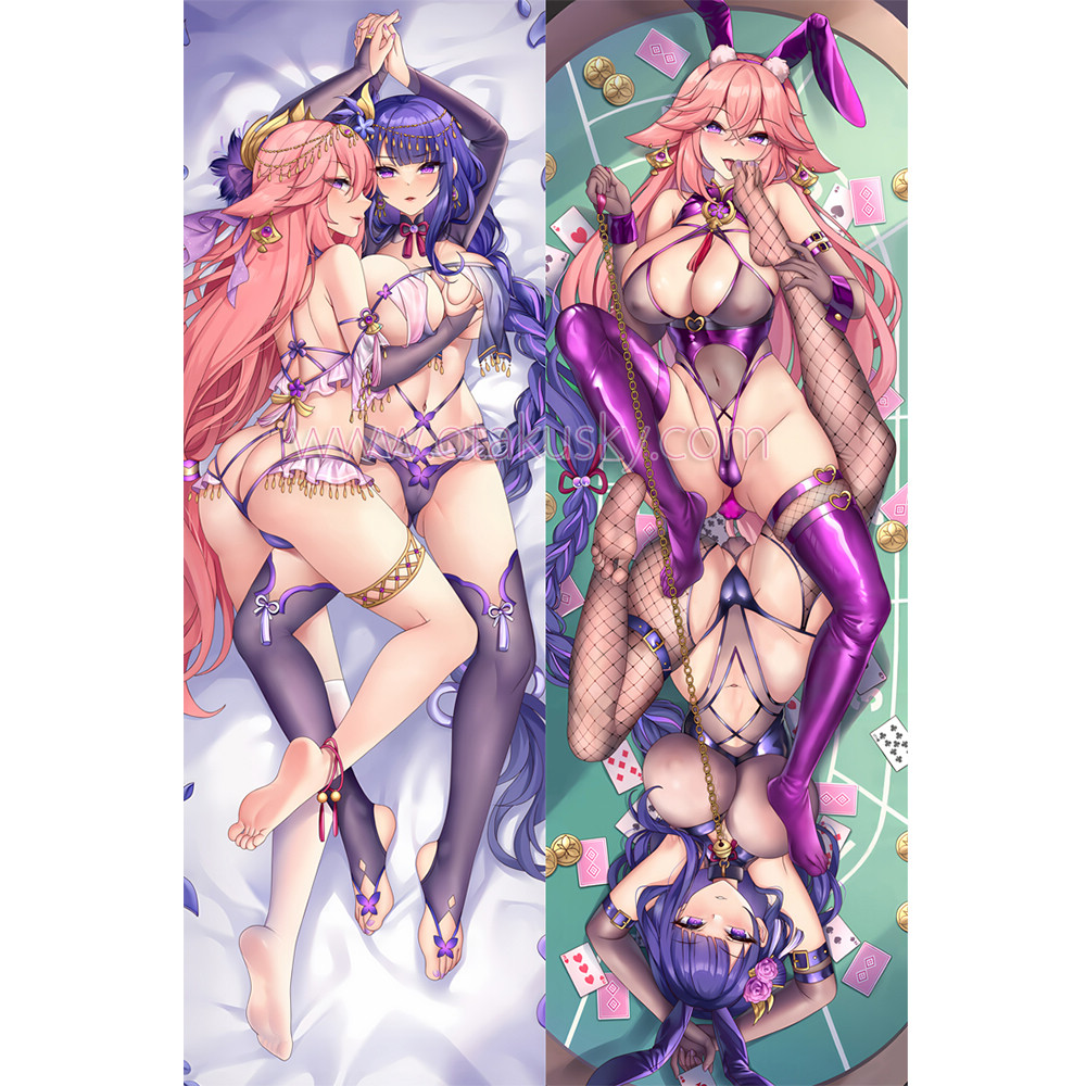 Genshin Impact Dakimakura Yae Miko Baal Raiden Shogun Body Pillow Case 04